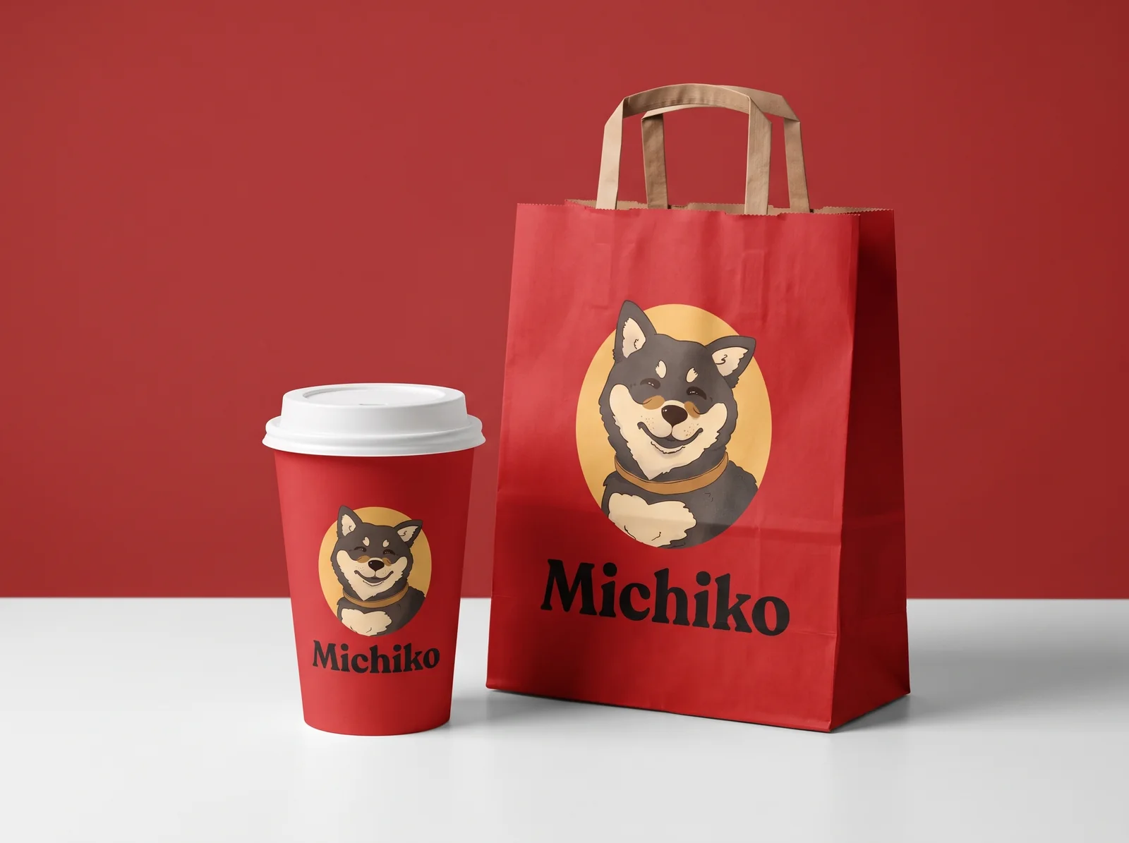 Michiko: стакан и пакет